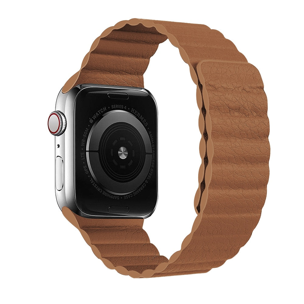 Magnetic Leather Apple Watch Band